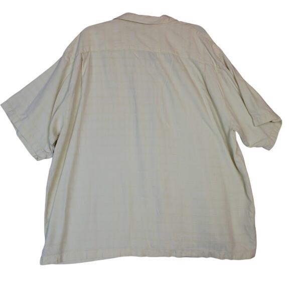 Tommy Bahama Men's Short Sleeve 2XL Silk Cream Button Down Shirt - Picture 2 of 7